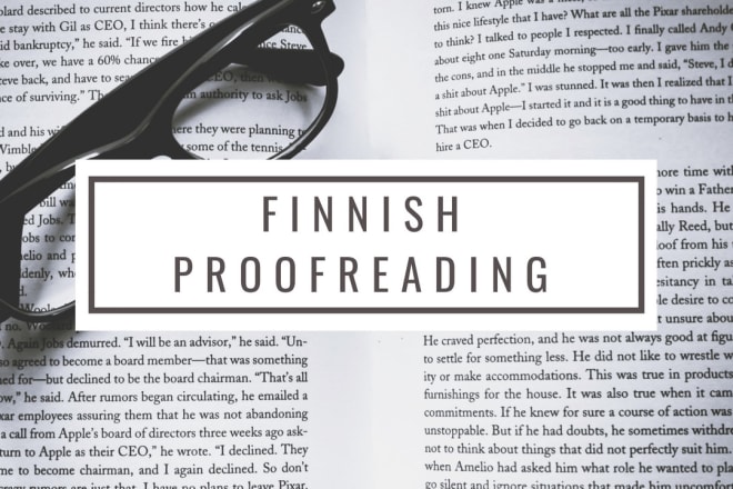 I will provide proofreading in finnish