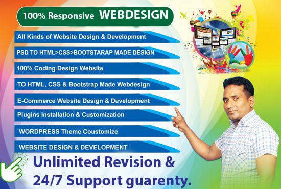 I will provide PSD to HTML CSS bootstrap responsive webdesign