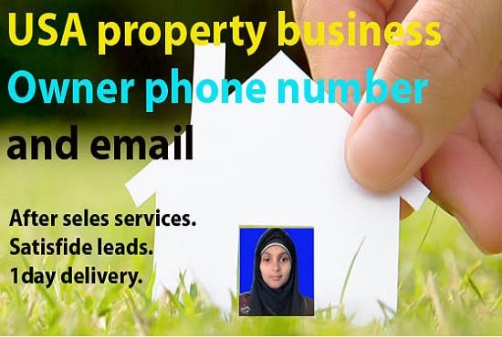 I will provide USA property business owner phone number and email