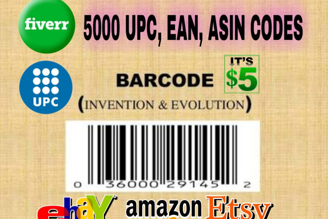 I will provide you certified registered upc, asin, gtin barcodes