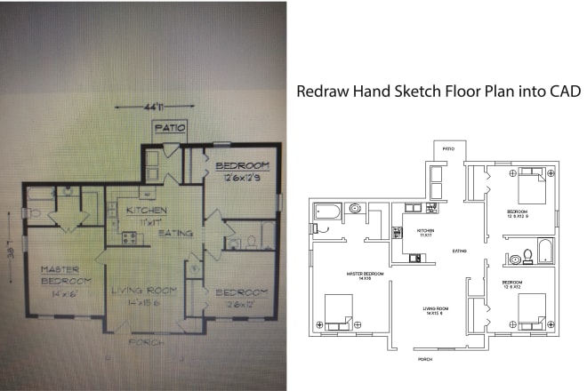 I will redraw floor plan in cad