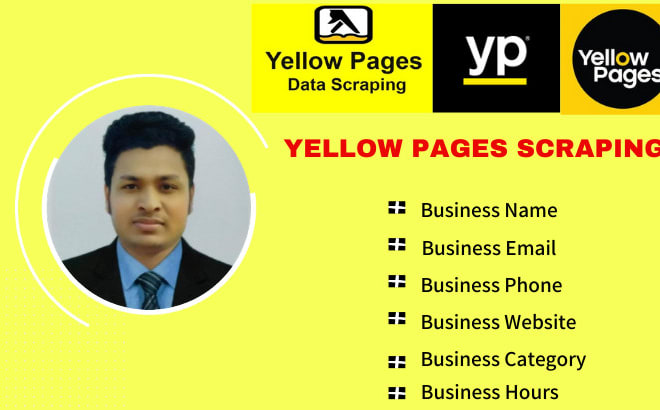 I will scrape all data from yellow pages and business directory