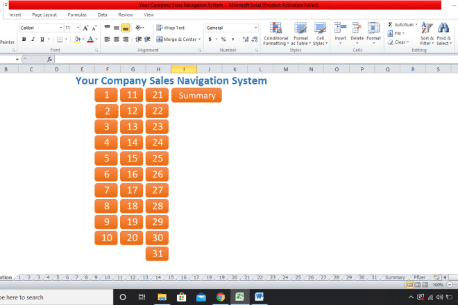 I will send a sales kpi template dashboard in excel for small business erp