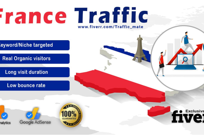 I will send keyword targeted france organic traffic with long visit duration