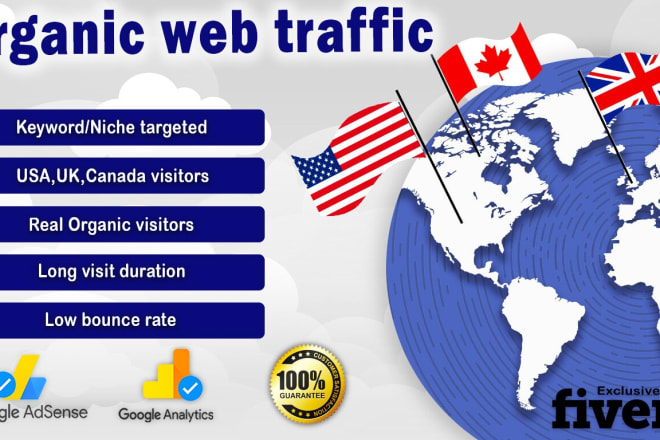 I will send keyword targeted organic web traffic from 3 major search engines