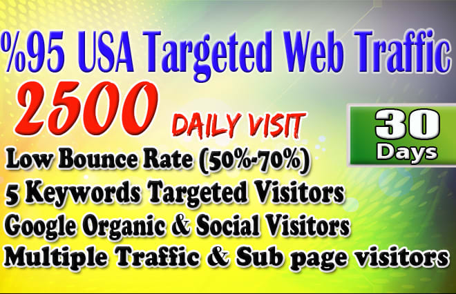 I will send strong organic targeted USA web traffic