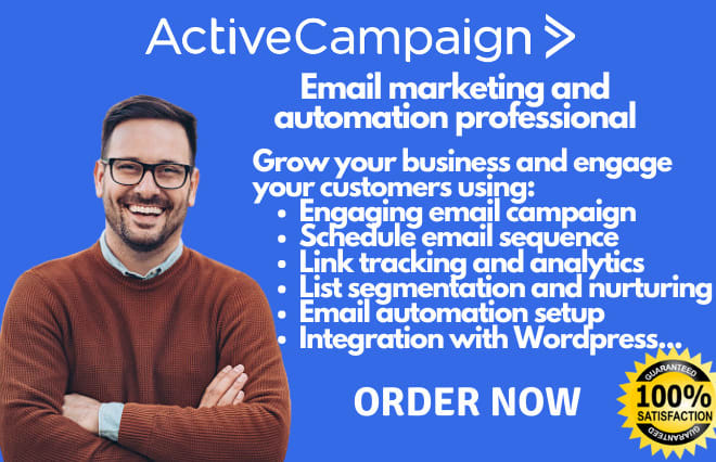 I will setup and manage activecampaign, klaviyo email marketing and automation