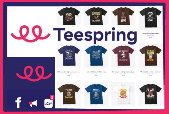 I will setup your teespring store with amazing designs