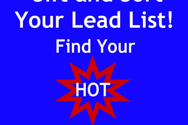 I will sift and sort your lead list for qualified leads