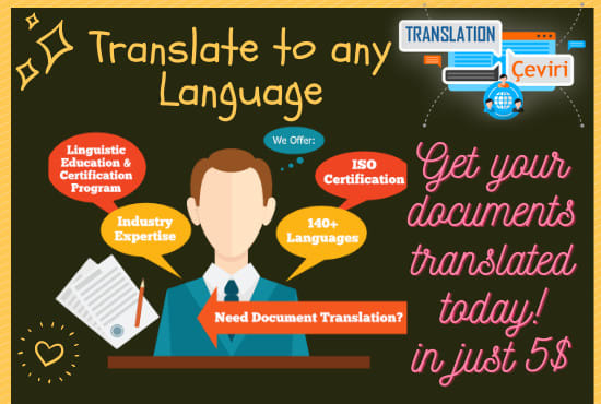 I will translate any document into your desired language in just 24 hours