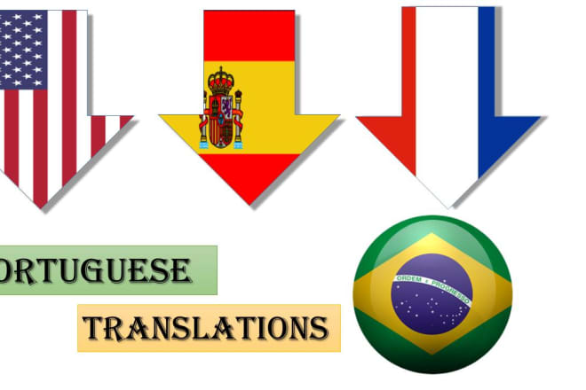 I will translate english, french or spanish into portuguese