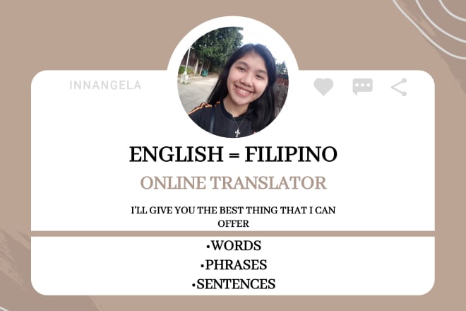 I will translate filipino and english for you