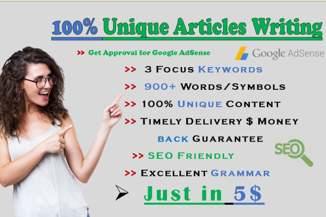 I will write 25 unique articles for google adsense approval