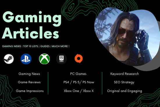 I will write gaming news and review articles for your website