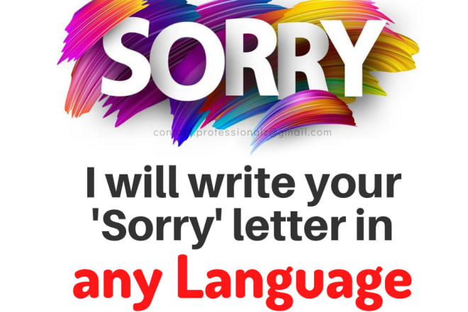 I will write your sorry letter in any language