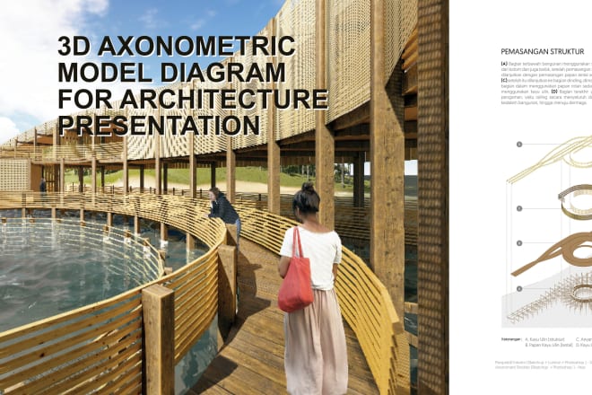 I will 3d axonometric model diagram for architecture