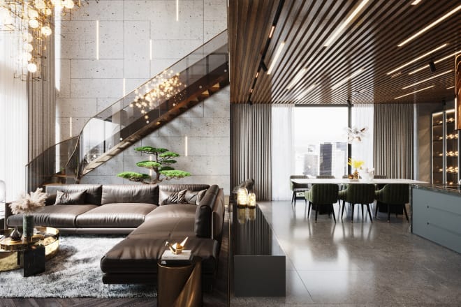 I will 3d interior design realistic render for apartment