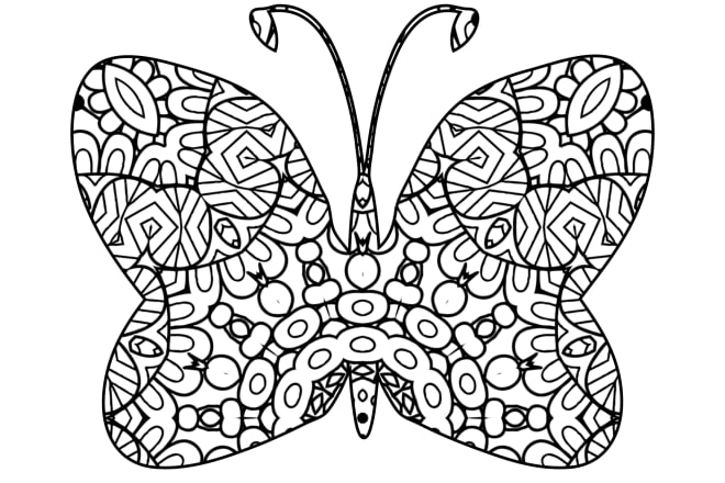 I will 5x butterfly style complex mandalas for your adult coloring book