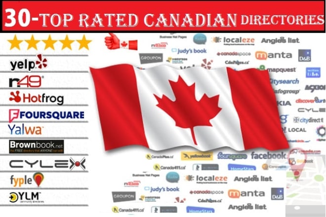 I will add your business in 100 top rated canada directories