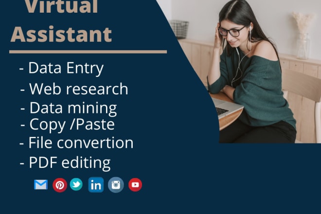 I will be virtual assistant for data entry