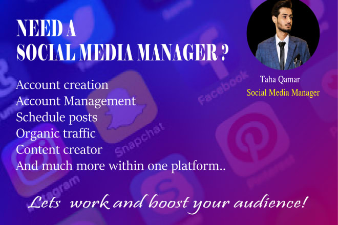 I will be your facebook business page manager and content creator
