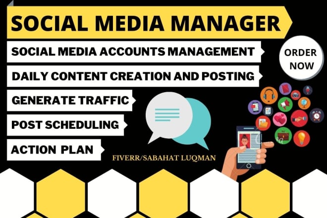 I will be your social media manager and personal assistant