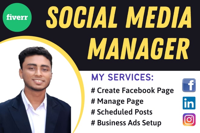 I will be your social media manager, digital marketing assistant