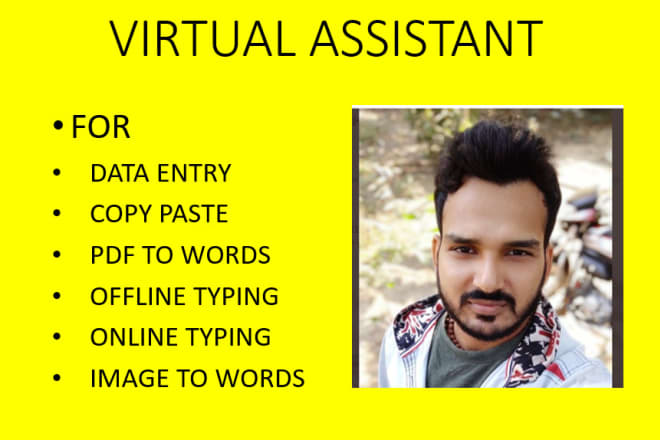 I will be your virtual assistant for data entry copy paste work