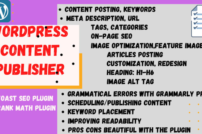 I will be your wordpress content publisher hourly