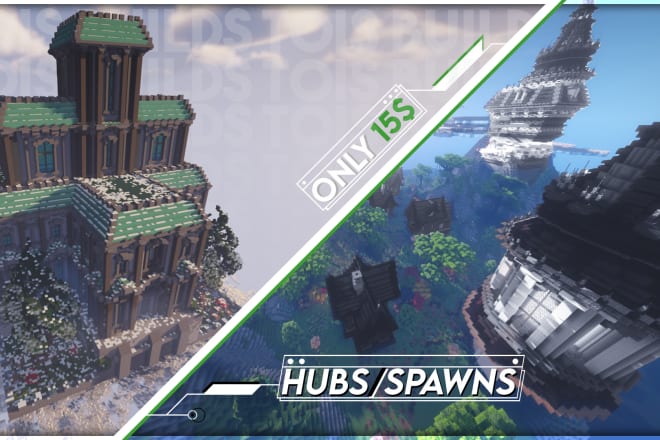 I will build a hub or a spawn for your minecraft server