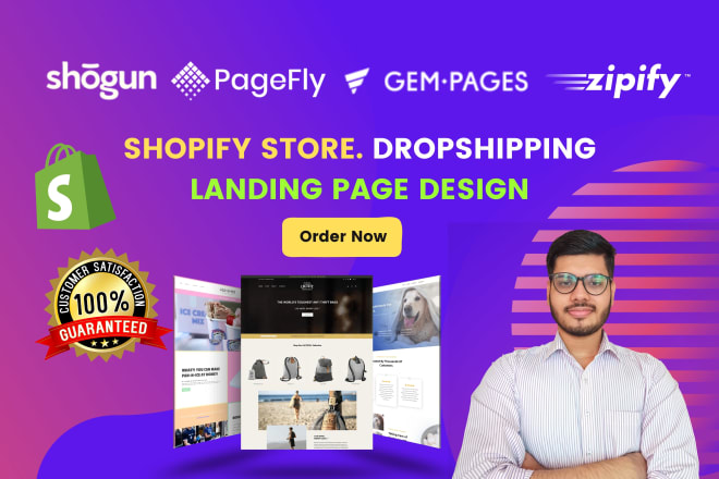 I will build a shopify ecommerce website with shogun, pagefly, gempages or zipify