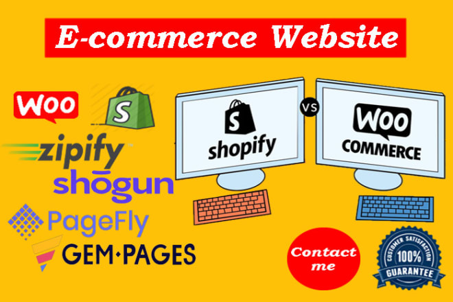 I will build an ecommerce, shopify website by shogun,pagefly,zipifly, etc