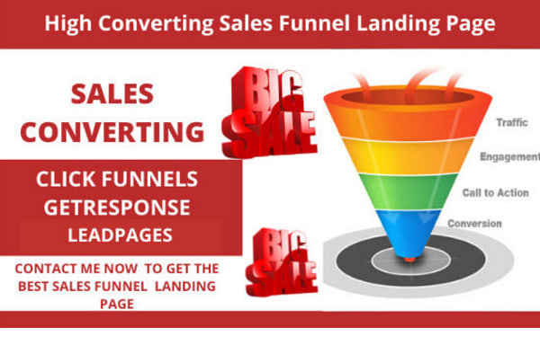 I will build high converting sales funnel clickfunnels, getresponse or shopify funnel