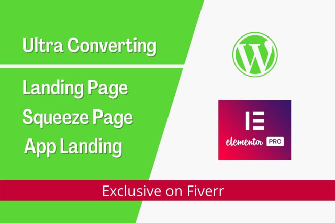I will build responsive landing page or squeeze page using elementor pro