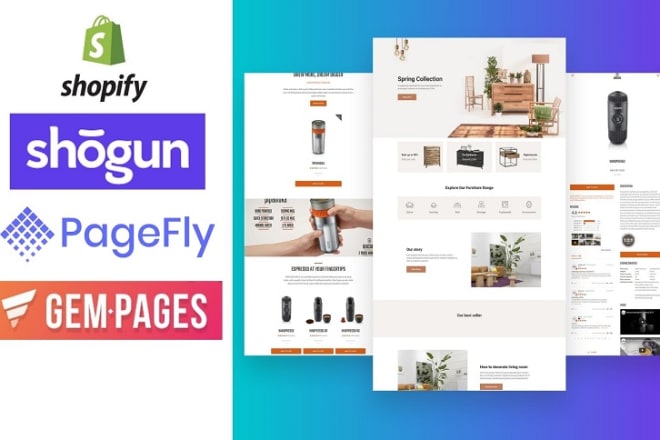 I will build shopify product landing page, shopify landing page, shopify facebook ads