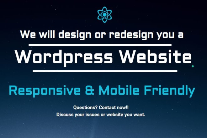 I will build wordpress website design SEO and mobile friendly