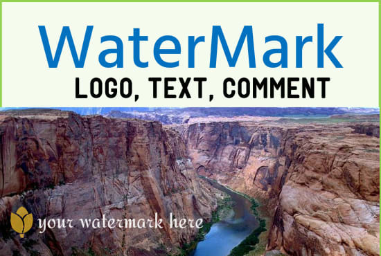 I will bulk watermark upto 50 Photos, images with text logo comment