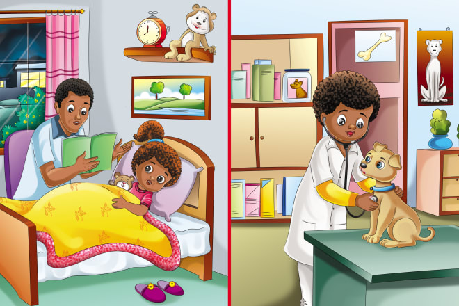 I will can do children book illustration african american any type