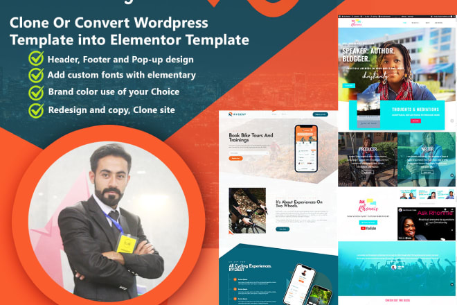 I will clone or convert any wordpress template into elementor template