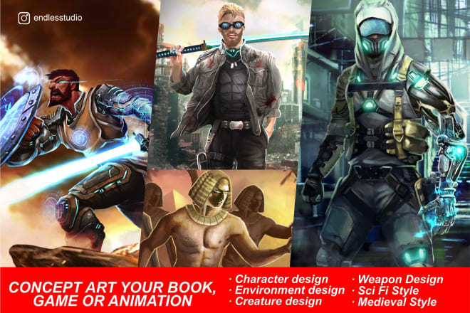 I will concept art your book, game or animation