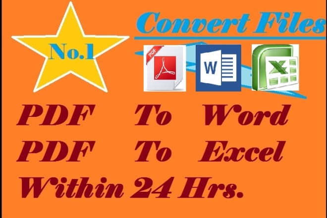 I will convert pdf to word or xls