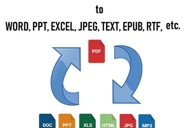 I will convert PDF to word, ppt, excel, text, image, rtf, epub