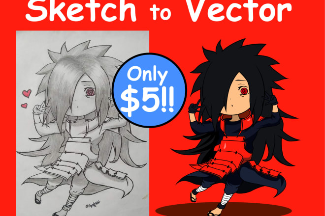 I will convert sketch to vector, drawing to vector