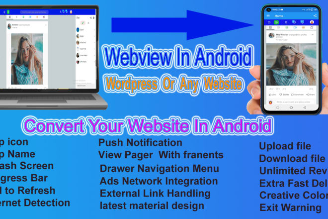 I will convert website wordpress to android app using webview