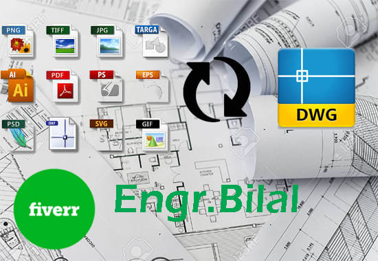 I will convert your sketch or any file to autocad dwg format