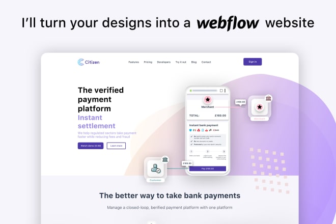 I will convert your sketch, xd, figma, etc designs into a responsive webflow website