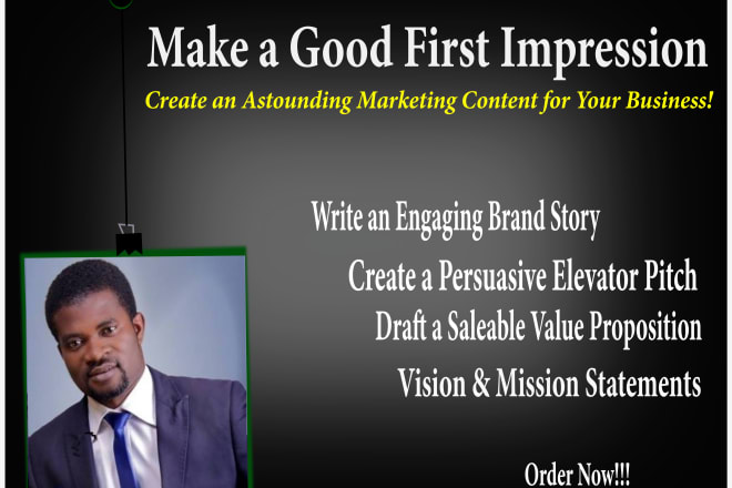 I will craft a convincing 60 seconds elevator pitch and brand story