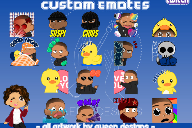 I will craft custom twitch emotes and text emotes