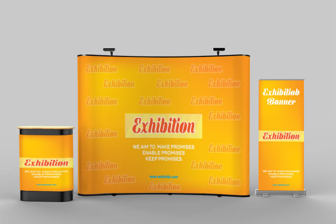 I will creat exhibition backdrop, tradeshow booth, roll up banner