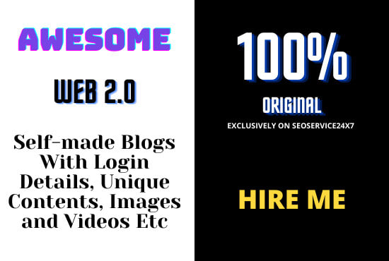 I will create 10 awesome web 2 0 blog properties with login details